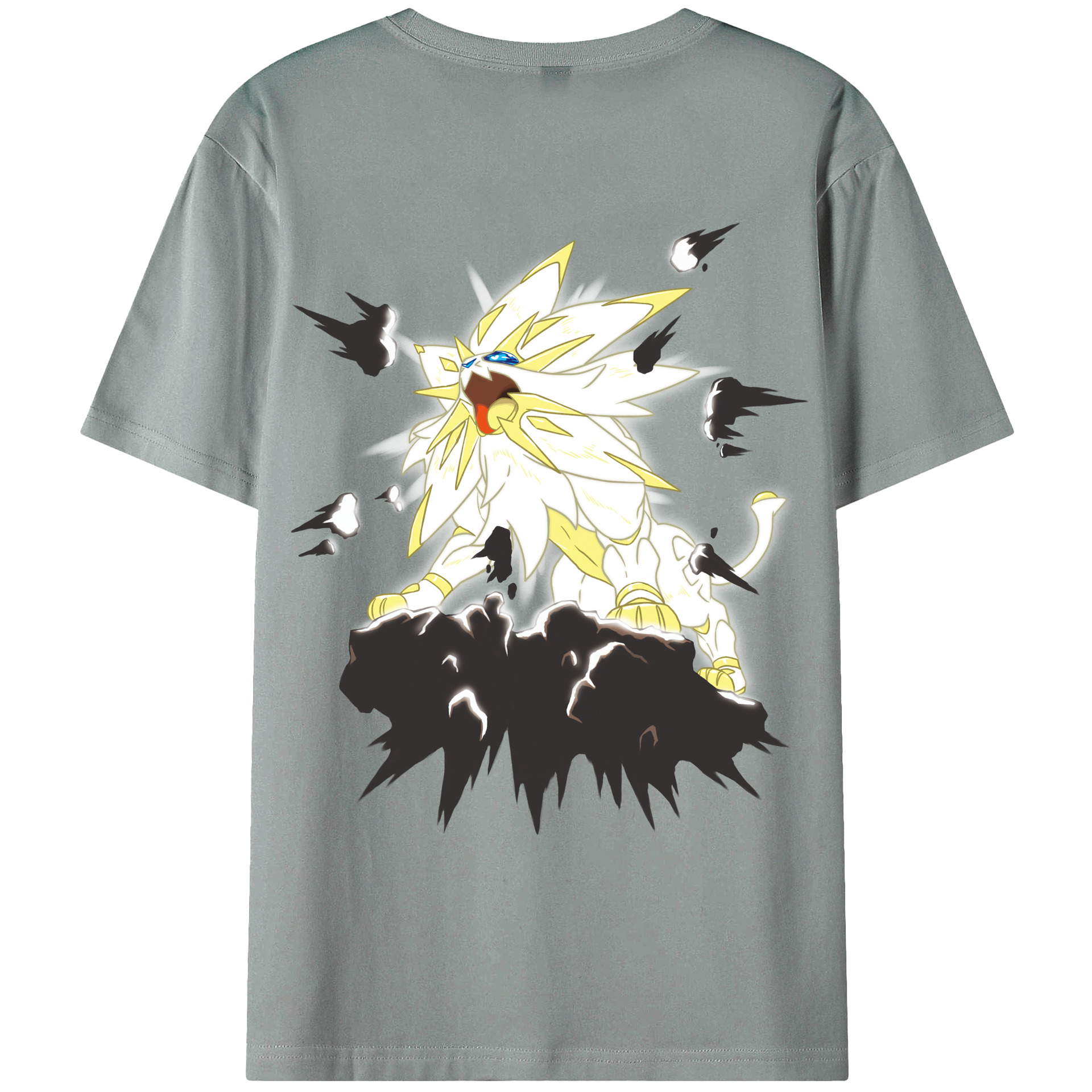 （画像用） ポケットモンスター Pokémon 綿100％ メンズ半袖Tシャツ（バックプリント） 通気性